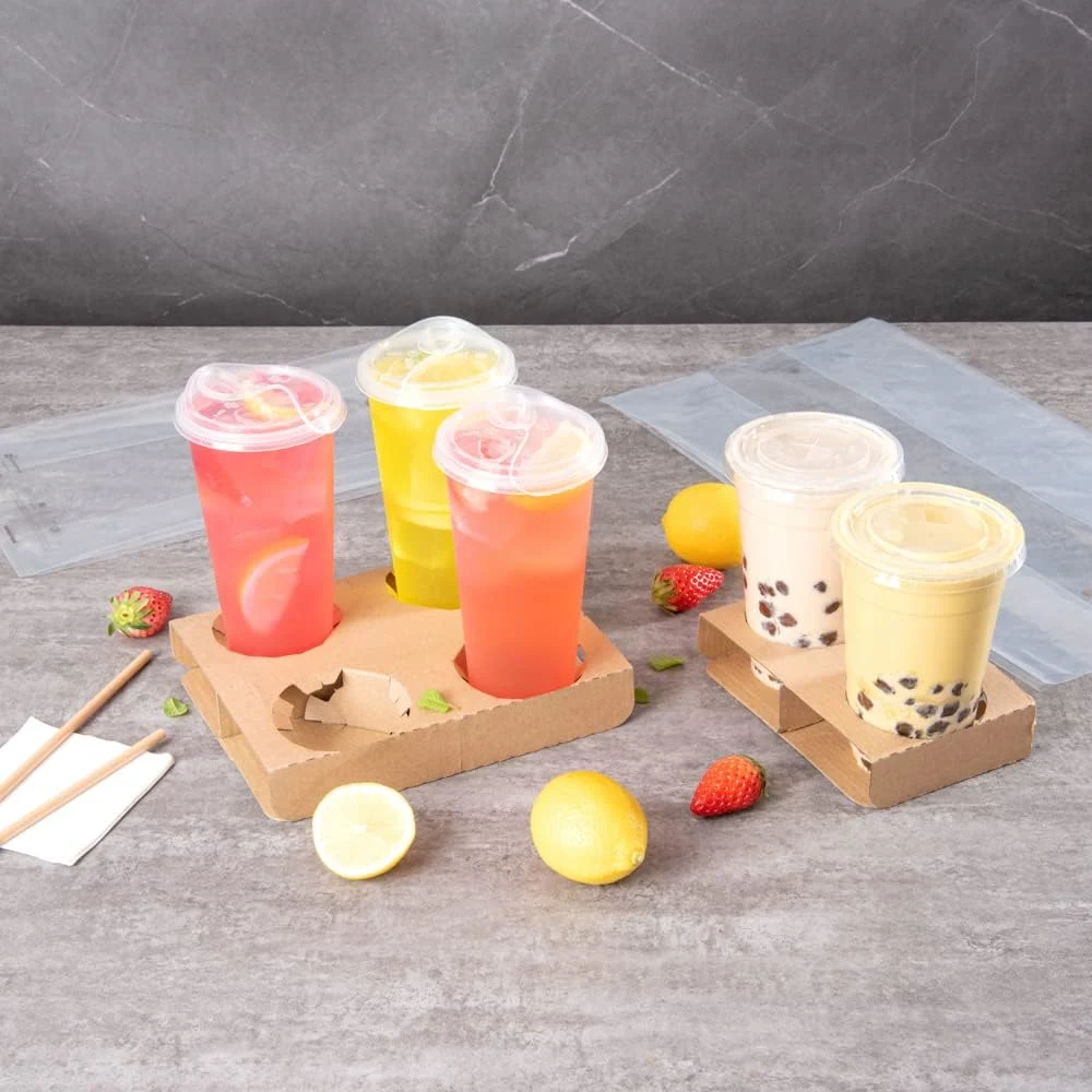 Cup Holder Milk Tea Packaging Coffee Kraft Paper Cup Holder Tray