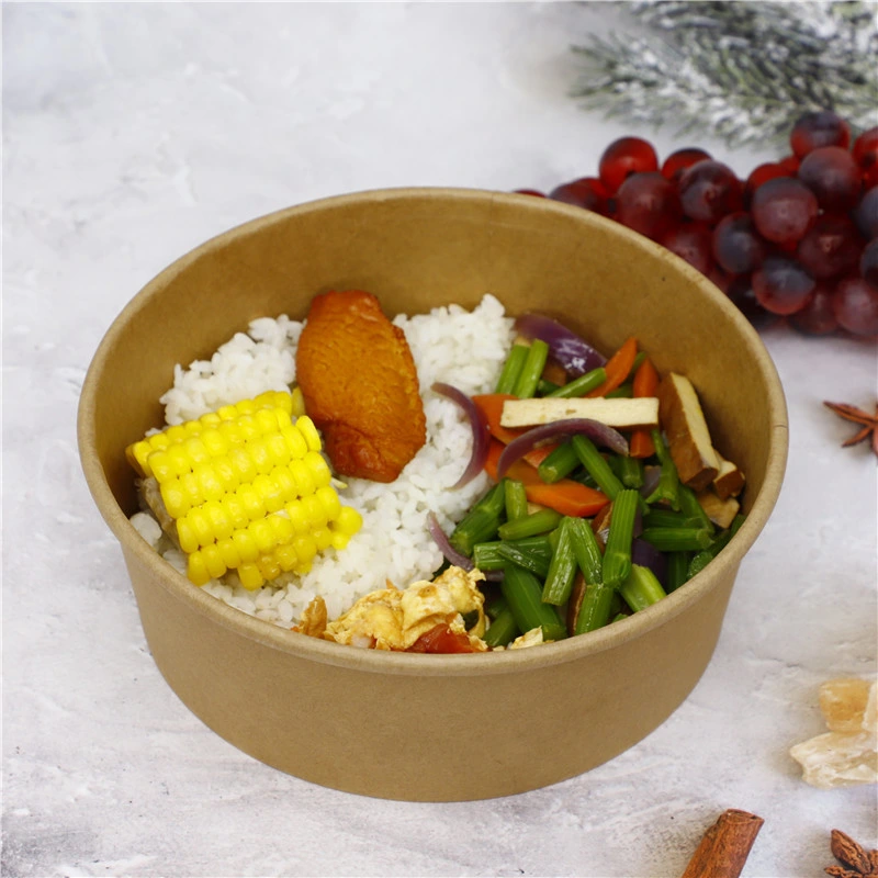 Eco-Friendly Kraft Paper Food Packaging Container Soup Container Salad 32 Oz Soulp Bowls