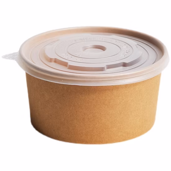 Papiersalatschüssel mit Deckel 500 ml-1300 ml von Einweg-Kraftpapier