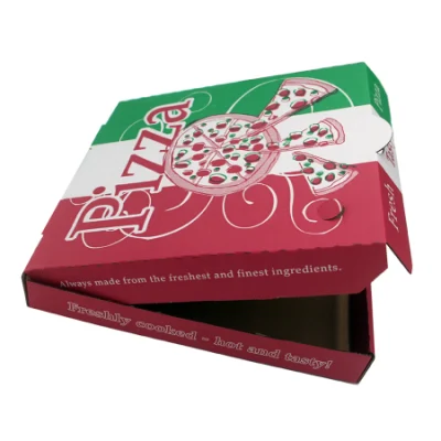 Maßgeschneiderte Verpackungsbox aus recyceltem, durchsichtigem Wellpappe-Pizzakarton in Lebensmittelqualität