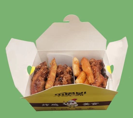 Einweg-Tassen aus Togo-Kraftpapier, braunes chinesisches Restaurant, Take-out-Boxen für Hühnchenverpackungen